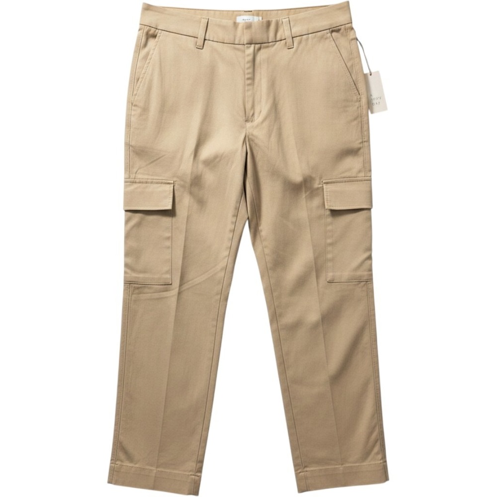 A New Day Tan Cargo Utility Pants Khaki Pleated High Rise Size 12